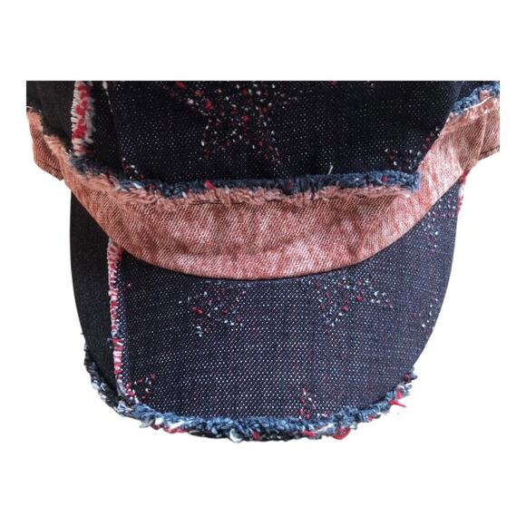 Urban Outfitters NWOT Timeless Modern Denim Patchwork Raw Edge Detail Cabbie Hat - Picture 3 of 15